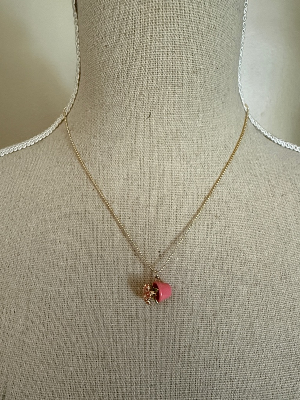 Dainty 10k Gold Ball Chain Necklace with Novelty Flower Pot Charm - Picture 2 of 8